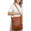 Borsa a tracolla in pelle Maola Gusti marrone donna-2