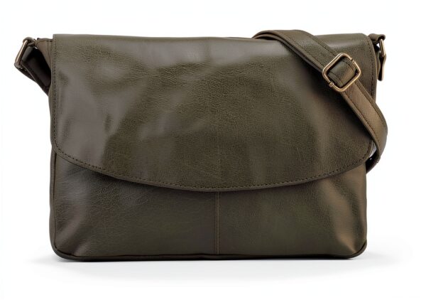 Borsa a tracolla Gusti Maisie in vera pelle verde, 27x28x4,5 cm-7