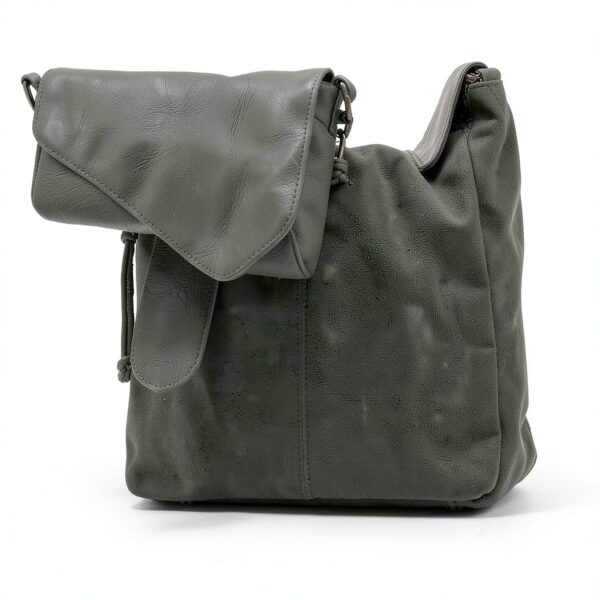 Borsa a tracolla Gusti Maisie in vera pelle verde, 27x28x4,5 cm-2