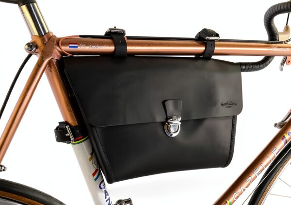 Borsa bici in pelle Gusti Borsa da telaio nera 2g143-26-25-L-1
