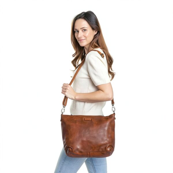 Borsa a tracolla Gusti Suzanne in pelle vintage cognac donna-1
