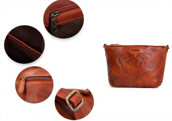 Borsa a tracolla Gusti Suzanne in pelle vintage cognac donna-4