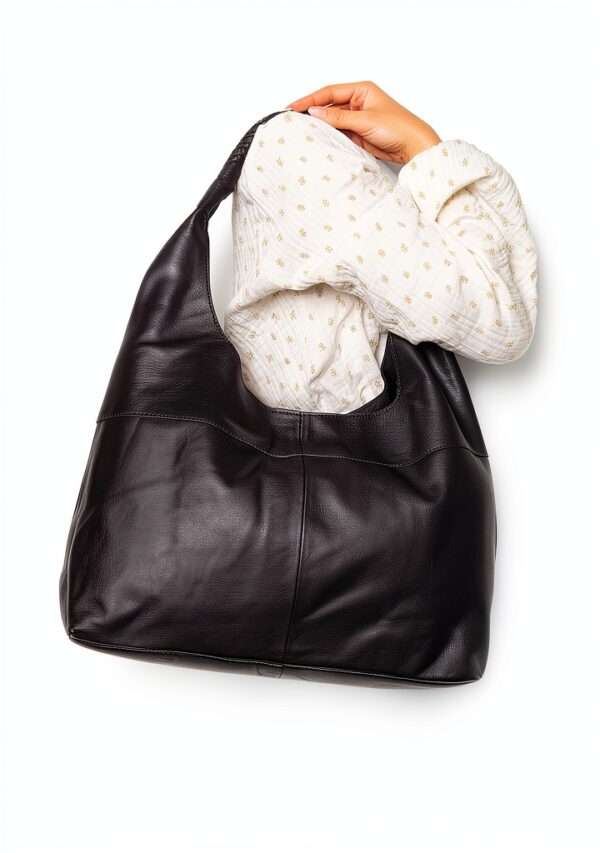 Borsa in pelle Gusti Giulia Shopper nera design vintage 36x24 cm-2