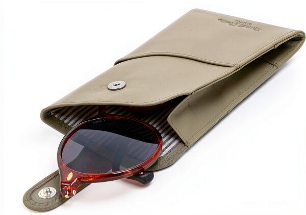 Gusti Leder Portaocchiali grigio – custodia in pelle vegana, vintage-6