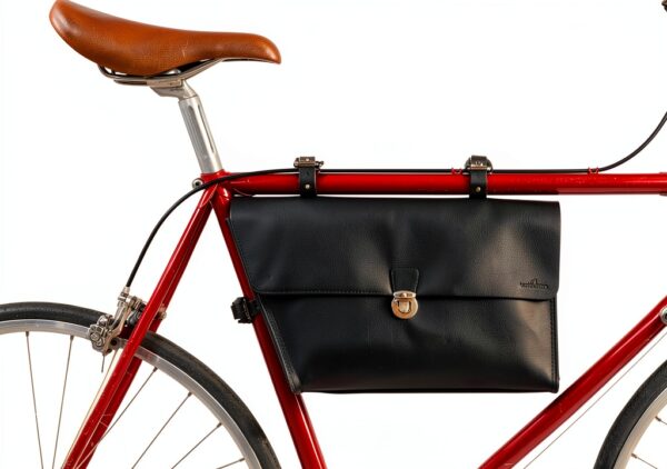 Borsa bici in pelle Gusti Borsa da telaio nera 2g143-26-25-L-3