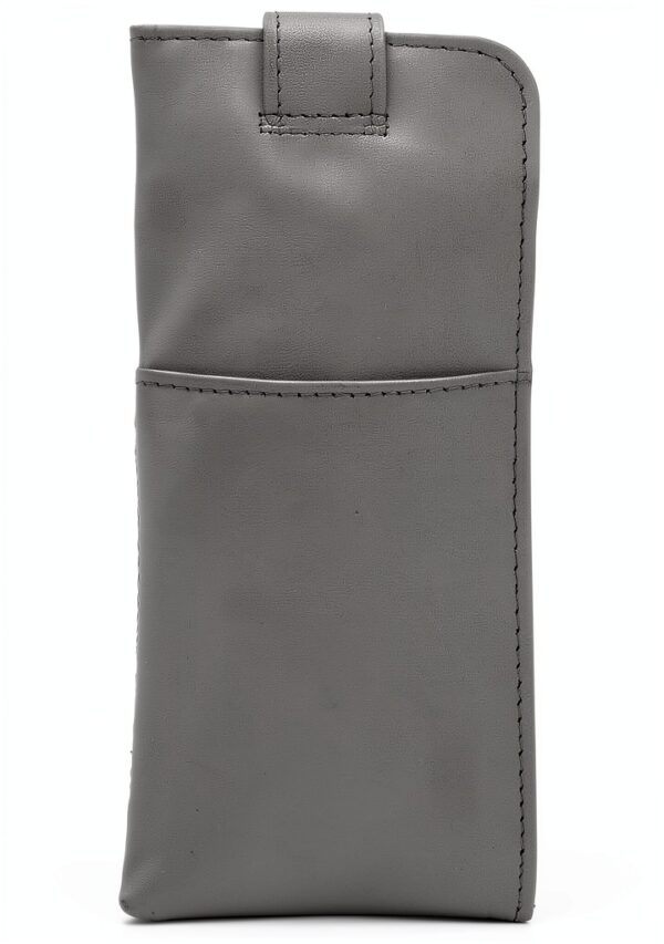 Gusti Leder Portaocchiali grigio – custodia in pelle vegana, vintage-5