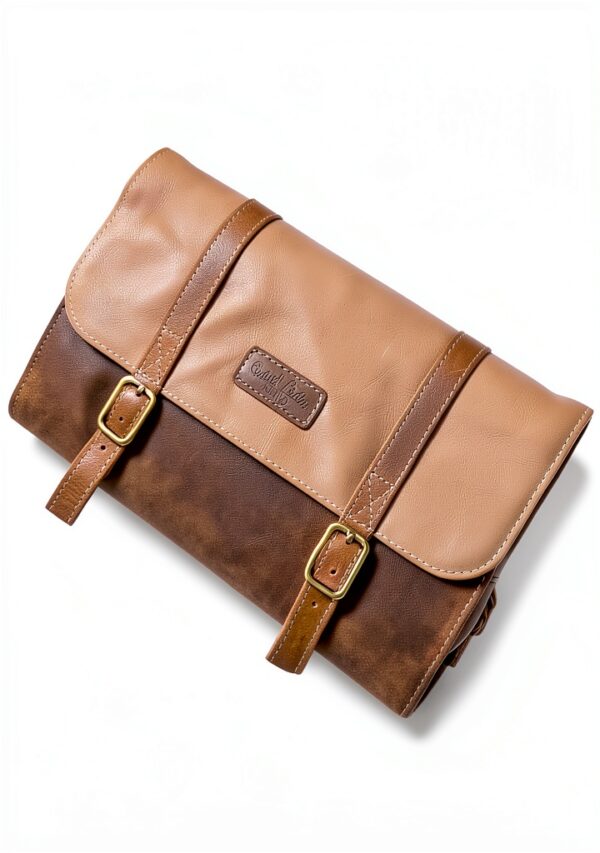 Gusti Borsa in pelle – Rodney beauty case per uomo e donna marrone & tela-2