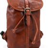 Zaino in pelle Gusti Bennett donna, vintage cognac impermeabile 12L-5