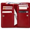 Gusti Beckett - Portafoglio in pelle da donna, stile vintage, rosso-5