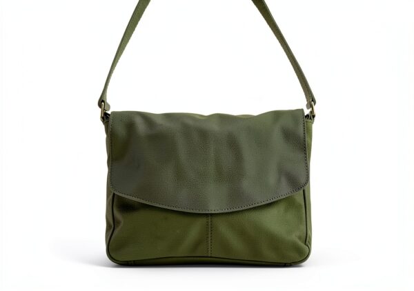 Borsa a tracolla Gusti Maisie in vera pelle verde, 27x28x4,5 cm-4