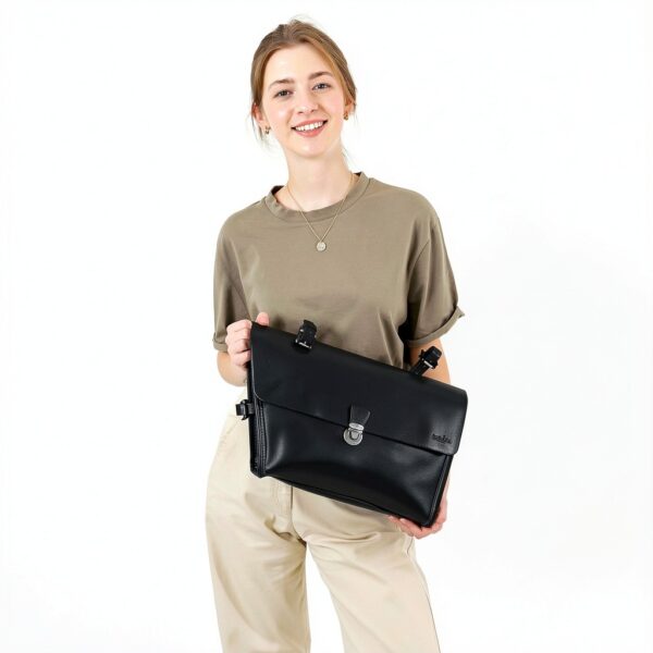 Borsa bici in pelle Gusti Borsa da telaio nera 2g143-26-25-L-2