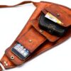 Gusti Slingpack Leather - Zaino monospalla in pelle marrone retrò per-5