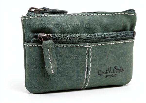 Portachiavi in pelle Gusti Rook blu pelle premium compatto 11x7 cm-9