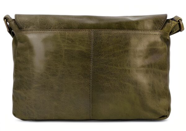 Borsa a tracolla Gusti Maisie in vera pelle verde, 27x28x4,5 cm-5