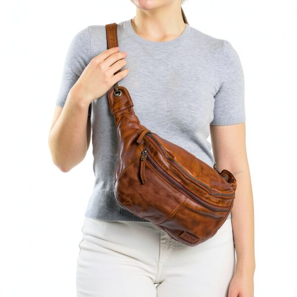 Gusti Marsupio in pelle – Freya, da donna e da uomo, marsupio, in pelle, marrone 2, Einheitsgröße, Stile retr-6