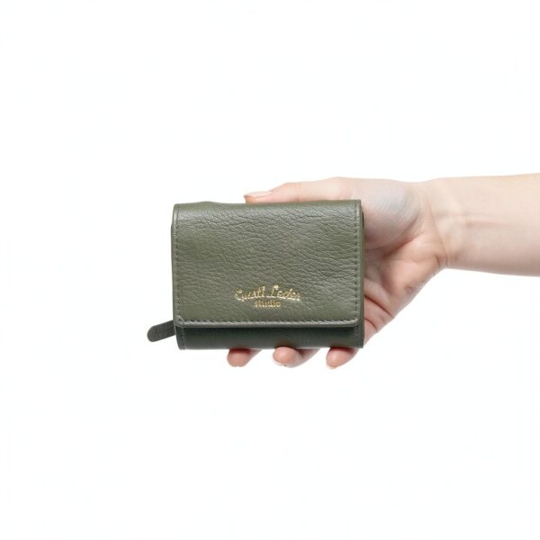 Gusti Portamonete in pelle August Mini Portafoglio Donna Uomo Donna Verde, verde-9