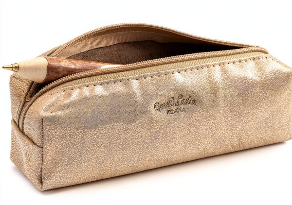 Gusti Addison - Astuccio portapenne, in pelle, colore: Argento-3