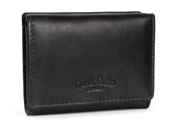 Gusti Leder studio August portamonete portafoglio banconote monete carte vintage vera pelle festa disco unisex retrò nero 2A121-33-2-0