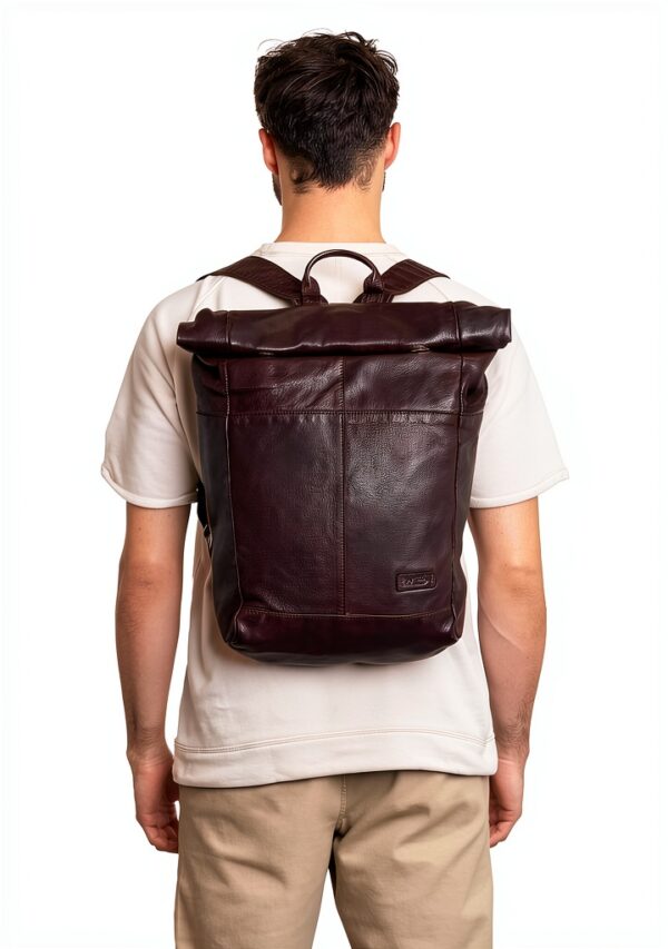 Gusti Zaino a Joy spalla vintage rolltop outdoor ufficio marrone pelle-7