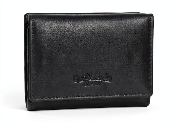 Gusti Leder studio August portamonete portafoglio banconote monete carte vintage vera pelle festa disco unisex retrò nero 2A121-33-2-5