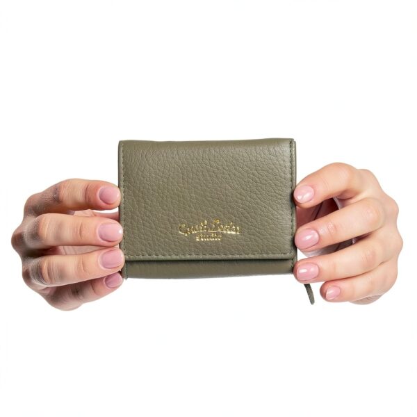 Gusti Portamonete in pelle August Mini Portafoglio Donna Uomo Donna Verde, verde-4