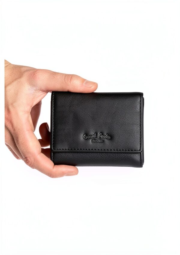 Gusti Leder studio August portamonete portafoglio banconote monete carte vintage vera pelle festa disco unisex retrò nero 2A121-33-2-1
