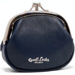 Gusti Portamonete Pelle - Boo Portafoglio portamonete portacarte per donne vintage pelle blu-0