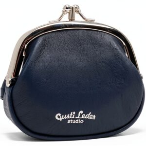Gusti Portamonete Pelle - Boo Portafoglio portamonete portacarte per donne vintage pelle blu-0