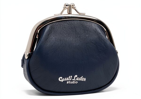 Gusti Portamonete Pelle - Boo Portafoglio portamonete portacarte per donne vintage pelle blu-0
