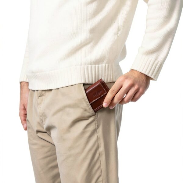 Gusti Leder studio Ronald portafogli vera pelle banconote stilistico elegante monete pratico marrone 2A70-22-6-5