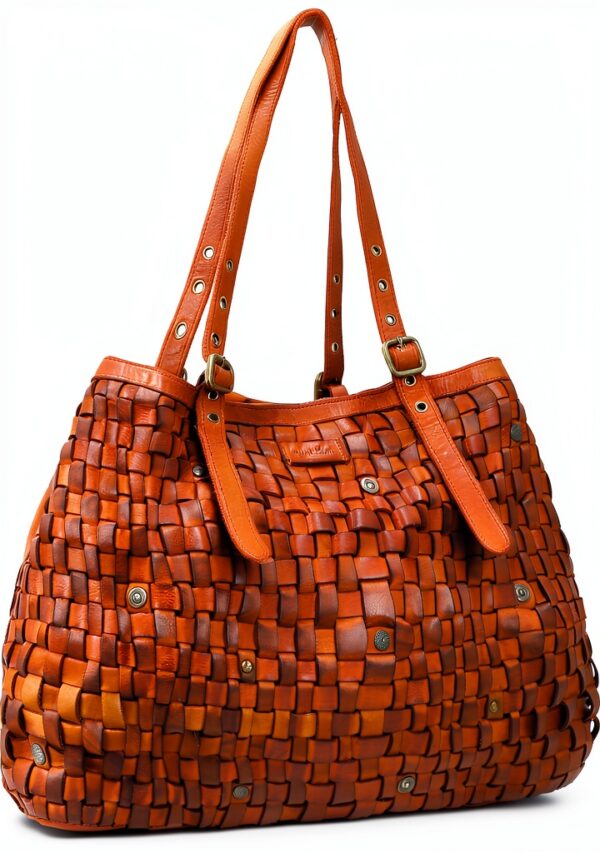 Gusti Borsa a tracolla in pelle - Demery vintage Shopper in vera pelle Donna Marrone-0