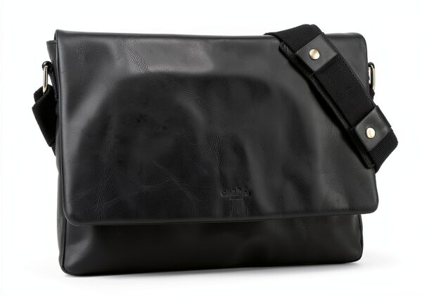 Gusti Borsa a tracolla in pelle vintage, senza cromo, per laptop e-0