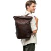 Gusti Zaino a Joy spalla vintage rolltop outdoor ufficio marrone pelle-1