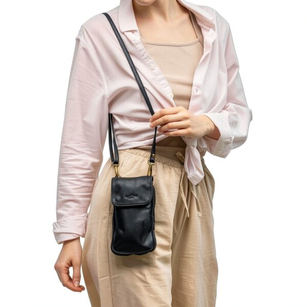 Gusti Estera - Borsa a tracolla da donna in pelle vintage, Nero , Taglia unica per tutti-2