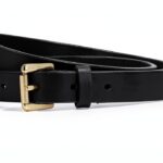 Gusti Sarina - Cintura Regolabile Donna in Pelle Sottile con Fibbia Dorata, 90 cm, Colore: Nero, Schwarz, Taglia Unica-0
