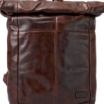 Gusti Zaino a Joy spalla vintage rolltop outdoor ufficio marrone pelle-0